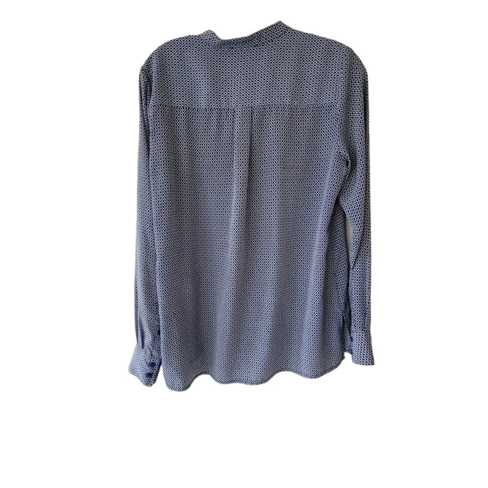 KENAR Button Down Dress Shirt Blue‎ Black Women's Medium